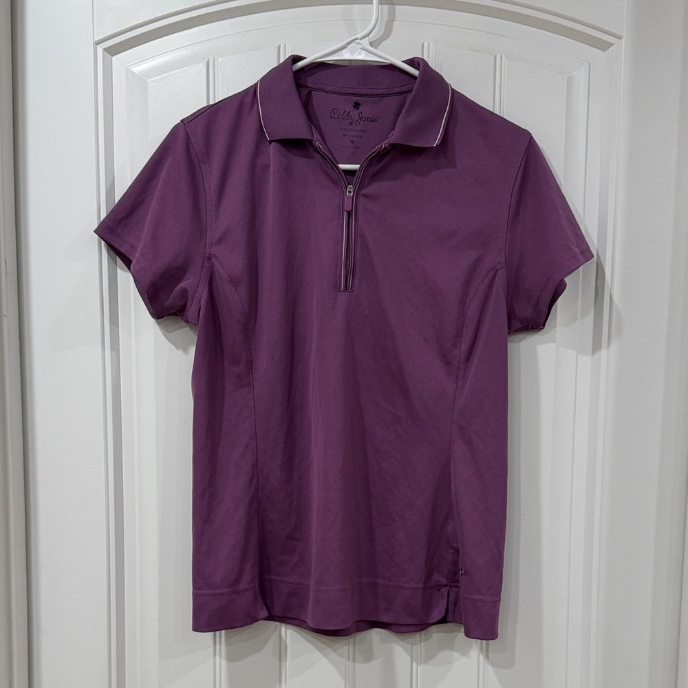 EUC Bobby Jones Purple Short Sleeve Zip Golf Polo